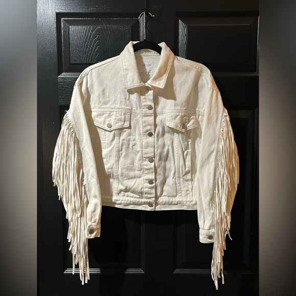 Le Lis White Denim Fringed Jacket - Picture 4 of 12